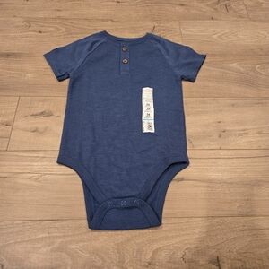 🌻 NWT Baby Boy Henley Bodysuit | Available Multi Size NB & 24M | Blue Raglan 💙